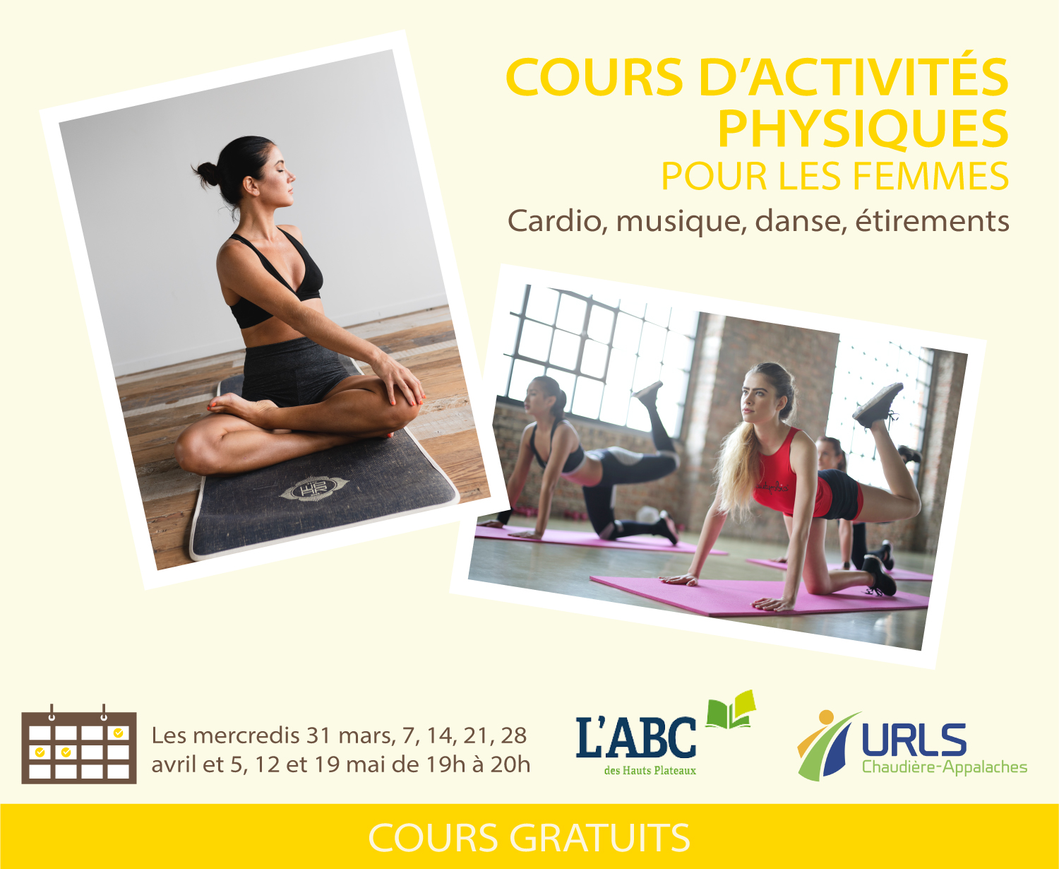 Cours d’activités physiques pour femmes – gratuits